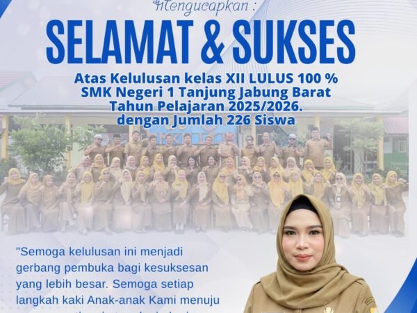 Rayakan Kelulusan 100%, SMKN 1 Tanjung Jabung Barat Lepas 226 Siswa Angkatan 2025/2026 Menuju Masa Depan